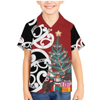 New Zealand Silver Fern Christmas Tree Family Matching Mermaid Dress and Hawaiian Shirt Meri Kirihimete - Polynesian Pride