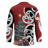New Zealand Silver Fern Christmas Tree Hockey Jersey Meri Kirihimete LT7 - Polynesian Pride