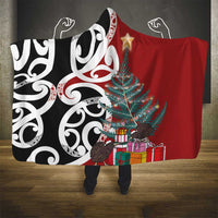 New Zealand Silver Fern Christmas Tree Hooded Blanket Meri Kirihimete - Polynesian Pride