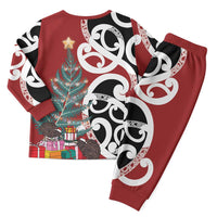 New Zealand Silver Fern Christmas Tree Christmas Pajama Set Meri Kirihimete - Polynesian Pride