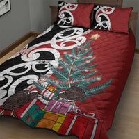 New Zealand Silver Fern Christmas Tree Quilt Bed Set Meri Kirihimete - Polynesian Pride