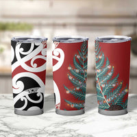 New Zealand Silver Fern Christmas Tree Tumbler Cup Meri Kirihimete - Polynesian Pride