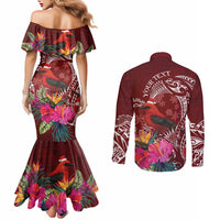 Personalized Samoa Meri Krisimasi Couples Matching Mermaid Dress and Long Sleeve Button Shirt Segasegamau'u Mix Siapo