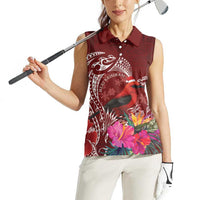 Personalized Samoa Meri Krisimasi Women Sleeveless Polo Shirt Segasegamau'u Mix Siapo