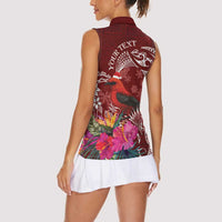 Personalized Samoa Meri Krisimasi Women Sleeveless Polo Shirt Segasegamau'u Mix Siapo