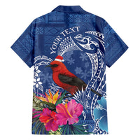 Personalized Samoa Christmas Hawaiian Shirt Cardinal Honeyeater Mix Siapo
