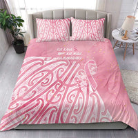 Breast Cancer Awareness Maori Bedding Set Kia Kaha Kia Maia Kia Manawanui - Polynesian Pride