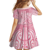 Breast Cancer Awareness Maori Family Matching Off The Shoulder Long Sleeve Dress and Hawaiian Shirt Kia Kaha Kia Maia Kia Manawanui - Polynesian Pride
