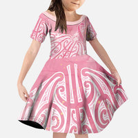 Breast Cancer Awareness Maori Family Matching Puletasi and Hawaiian Shirt Kia Kaha Kia Maia Kia Manawanui - Polynesian Pride