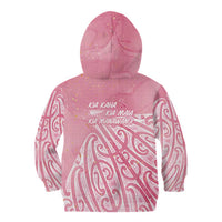 Breast Cancer Awareness Maori Kid Hoodie Kia Kaha Kia Maia Kia Manawanui - Polynesian Pride