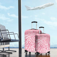 Breast Cancer Awareness Maori Luggage Cover Kia Kaha Kia Maia Kia Manawanui - Polynesian Pride