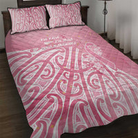 Breast Cancer Awareness Maori Quilt Bed Set Kia Kaha Kia Maia Kia Manawanui - Polynesian Pride