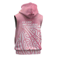 Breast Cancer Awareness Maori Sleeveless Zip Hoodie Kia Kaha Kia Maia Kia Manawanui - Polynesian Pride