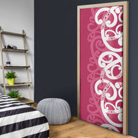Breast Cancer Awareness Maori Door Cover Koru Kowhaiwhai - Polynesian Pride