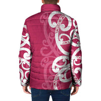 Breast Cancer Awareness Maori Padded Jacket Koru Kowhaiwhai - Polynesian Pride