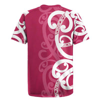 Breast Cancer Awareness Maori Rugby Jersey Koru Kowhaiwhai - Polynesian Pride