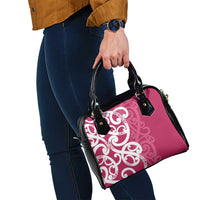 Breast Cancer Awareness Maori Shoulder Handbag Koru Kowhaiwhai - Polynesian Pride