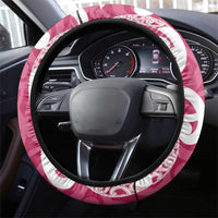 Breast Cancer Awareness Maori Steering Wheel Cover Koru Kowhaiwhai - Polynesian Pride