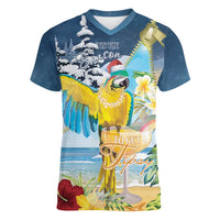Funny Tropical Christmas Women V-Neck T-Shirt Tis The Season To Get Tipsy LT7 Female Colorful - Polynesian Pride
