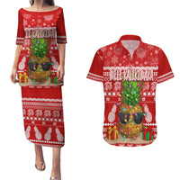 Hawaii Pineapple Christmas Couples Matching Puletasi Dress and Hawaiian Shirt Mele Kalikimaka LT7 Red - Polynesian Pride