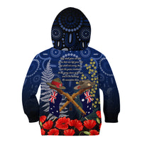 Anzac Kid Hoodie Ausralia Aboriginal Mix New Zealand Slouch Hats LT7 - Polynesian Pride