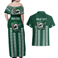 Hawaii Rainbow Warriors Personalized Couples Matching Off Shoulder Maxi Dress and Hawaiian Shirt Kakau Ikakai Laau Pama