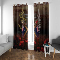 Australia - New Zealand ANZAC Window Curtain - Gallipoli ANZAC Cove Landing LT7 With Grommets Black - Polynesian Pride