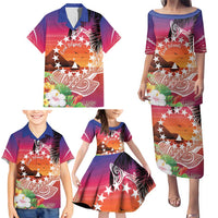 Kia Orana Cook Islands Family Matching Puletasi and Hawaiian Shirt Sunset Dream LT7 - Polynesian Pride