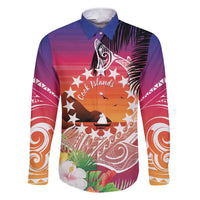 Kia Orana Cook Islands Family Matching Short Sleeve Bodycon Dress and Hawaiian Shirt Sunset Dream LT7 Dad's Shirt - Long Sleeve Art - Polynesian Pride