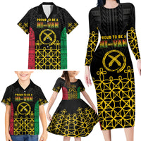 Vanuatu Indipendens Dei Family Matching Long Sleeve Bodycon Dress and Hawaiian Shirt Tribal Sand Drawing
