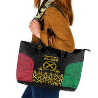 Vanuatu Indipendens Dei Leather Tote Bag Tribal Sand Drawing LT7 Colorful - Polynesian Pride