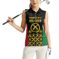 Vanuatu Indipendens Dei Women Sleeveless Polo Shirt Tribal Sand Drawing