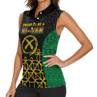 Vanuatu Indipendens Dei Women Sleeveless Polo Shirt Tribal Sand Drawing