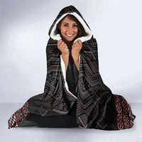 Maori Taniko Patterns Hooded Blanket Brown Niho Taniwha Mix Paatiki Motifs
