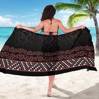 Maori Taniko Patterns Sarong Brown Niho Taniwha Mix Paatiki Motifs LT7 - Polynesian Pride