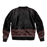 Maori Taniko Patterns Sleeve Zip Bomber Jacket Brown Niho Taniwha Mix Paatiki Motifs LT7 - Polynesian Pride