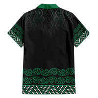 Maori Taniko Patterns Family Matching Off The Shoulder Long Sleeve Dress and Hawaiian Shirt Pounamu Niho Taniwha Mix Paatiki Motifs