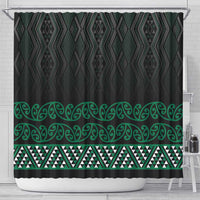 Maori Taniko Patterns Shower Curtain Pounamu Niho Taniwha Mix Paatiki Motifs
