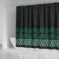 Maori Taniko Patterns Shower Curtain Pounamu Niho Taniwha Mix Paatiki Motifs