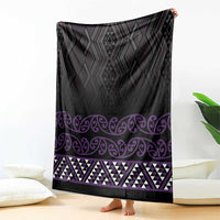 Maori Taniko Patterns Blanket Purple Niho Taniwha Mix Paatiki Motifs