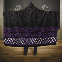 Maori Taniko Patterns Hooded Blanket Purple Niho Taniwha Mix Paatiki Motifs