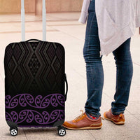 Maori Taniko Patterns Luggage Cover Purple Niho Taniwha Mix Paatiki Motifs