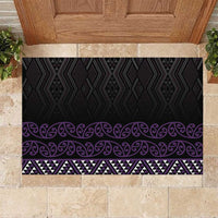Maori Taniko Patterns Rubber Doormat Purple Niho Taniwha Mix Paatiki Motifs