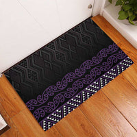 Maori Taniko Patterns Rubber Doormat Purple Niho Taniwha Mix Paatiki Motifs