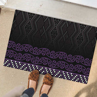 Maori Taniko Patterns Rubber Doormat Purple Niho Taniwha Mix Paatiki Motifs