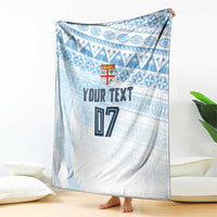 Fiji Rugby Custom Kaiviti Masi Blanket Turquoise LT7 - Polynesian Pride