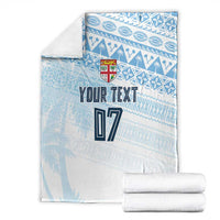 Fiji Rugby Custom Kaiviti Masi Blanket Turquoise LT7 - Polynesian Pride