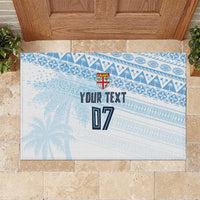 Fiji Rugby Custom Kaiviti Masi Rubber Doormat Turquoise LT7 Turquoise - Polynesian Pride