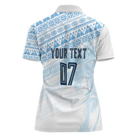 Fiji Rugby Custom Kaiviti Masi Women Polo Shirt Turquoise - Polynesian Pride