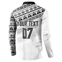 Fiji Rugby Custom Kaiviti Masi Button Sweatshirt Black - Polynesian Pride